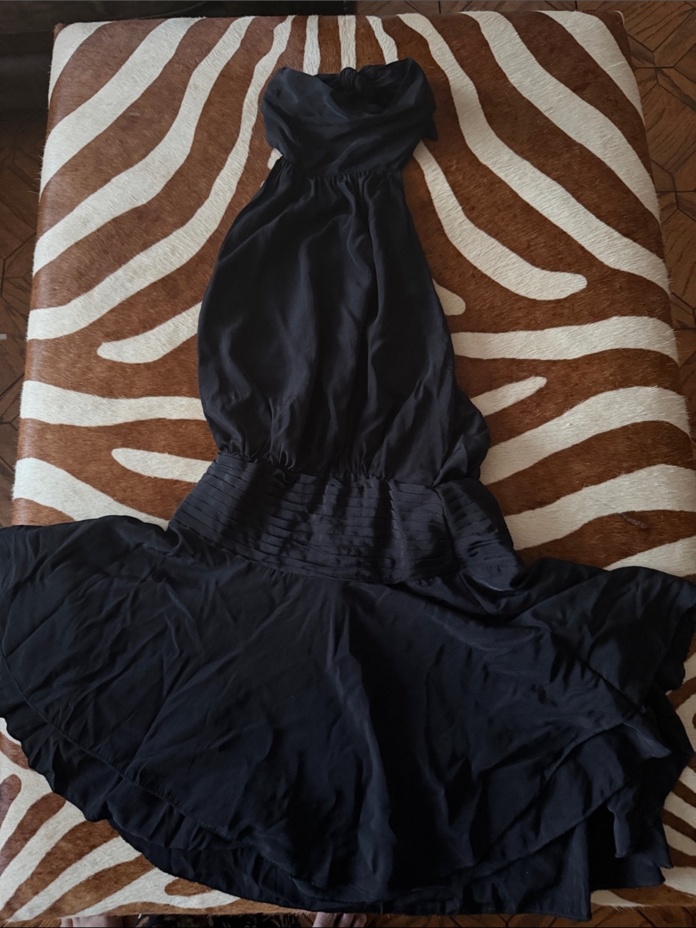 Elegant Black backless Strapless Evening Dress